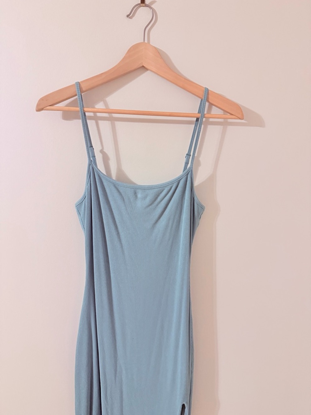 SUPERDOWN • Sage Green Slip Dress with Thin Straps